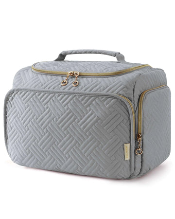 BAGSMART Large Travel Toiletry Bag for Toiletries and Makeup (Grey)