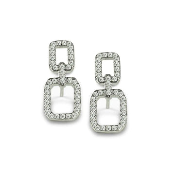 Zirconia Diamond Earrings: Chained Earrings for Bold Statement