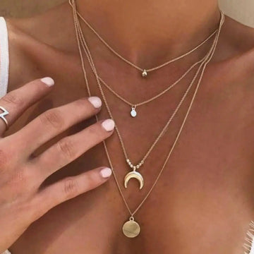 Lou Necklace: Simple Elegance with Gold Pendant Chain for Everyday Wear