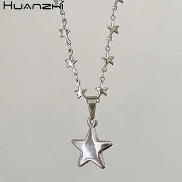 Metal Star Pendant Necklace for Celestial Charm