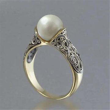 Elegant Natural Pearl Ring for Timeless Sophistication - Teardrop Diamond Ring Inspired Design