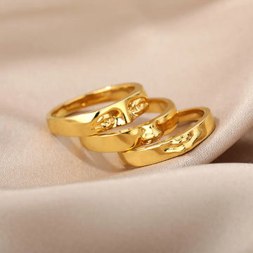 Vintage Gold Rings – Eye Face Stackable Rings for Women
