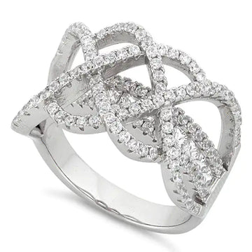 Double Infinity 2-in-1 CZ Ring: Timeless Elegance - Sterling Silver Cubic Zirconia Rings for Everlasting Love