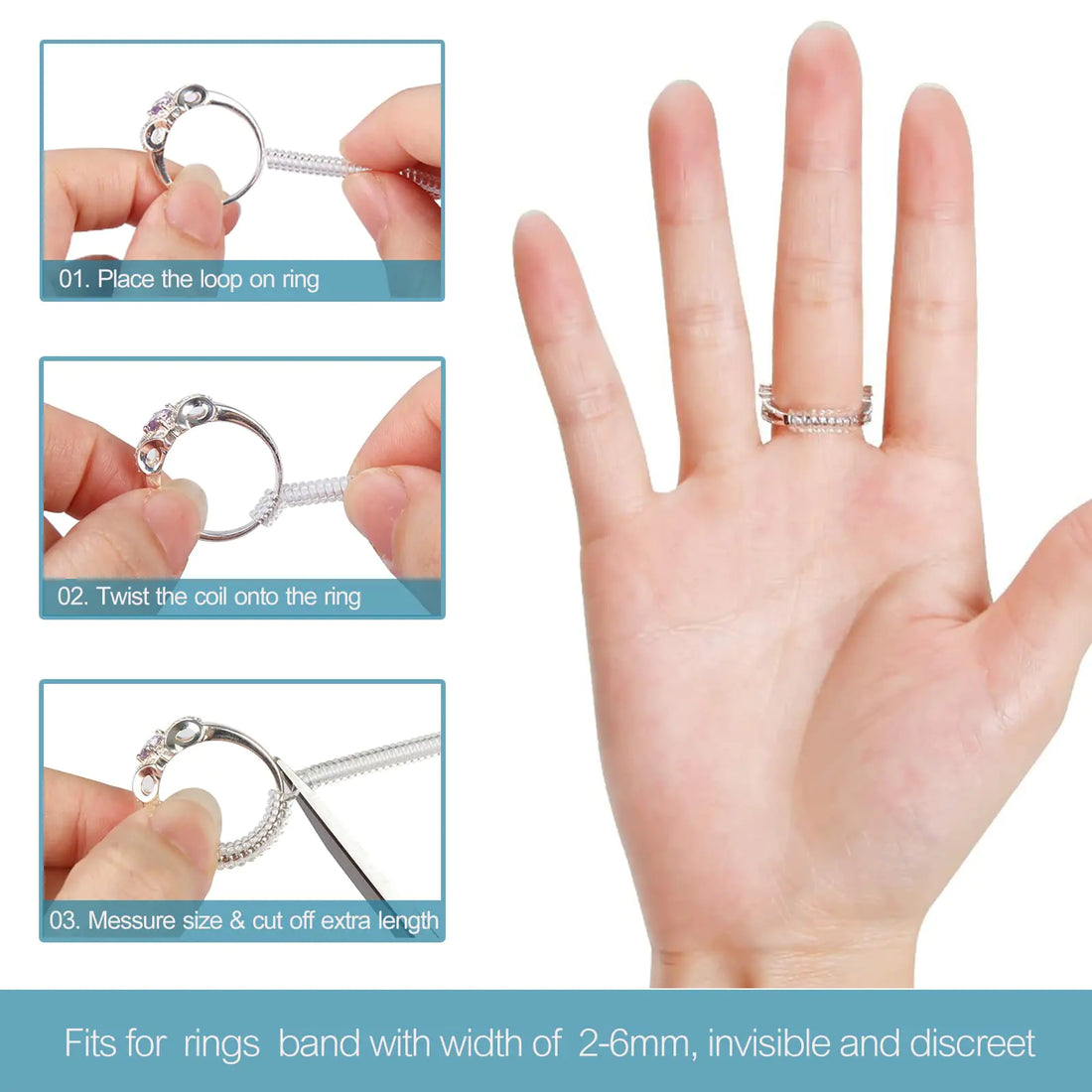 Ottemax Ring Size Adjuster Set - 12 Pack for Loose Rings