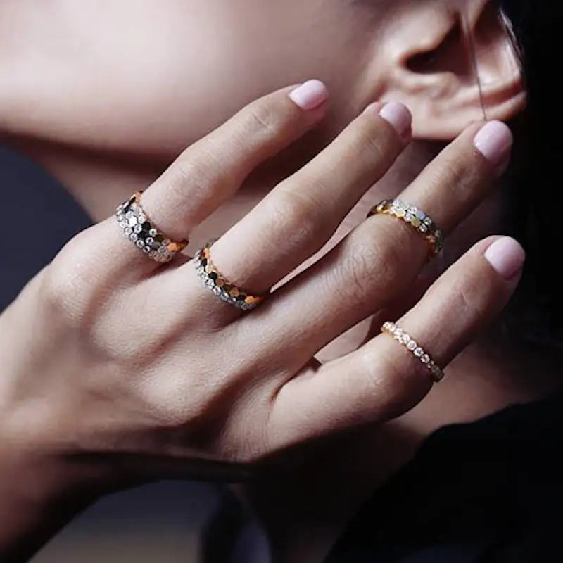 Honeycomb Stacking Rings Set (3PCS) for Stylish Layering