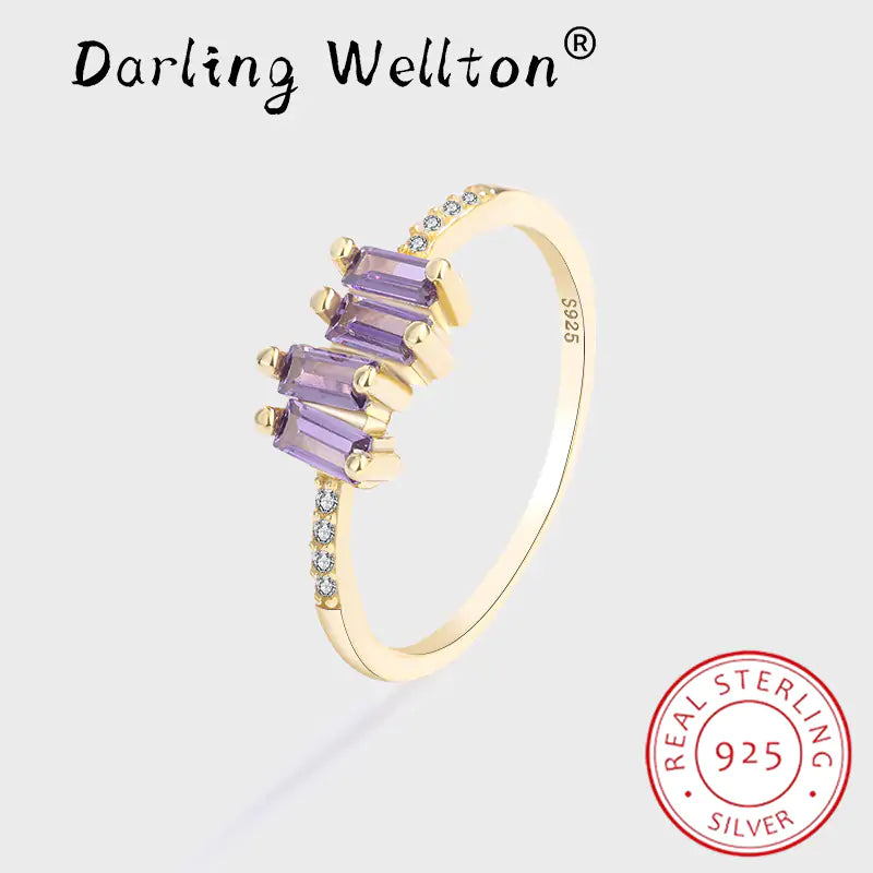 Baguette Amethyst Rings for Elegant Style