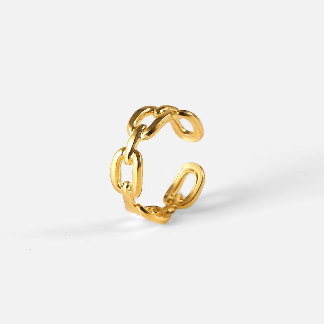 Twisted Link Chain Open Rings for Trendy Style