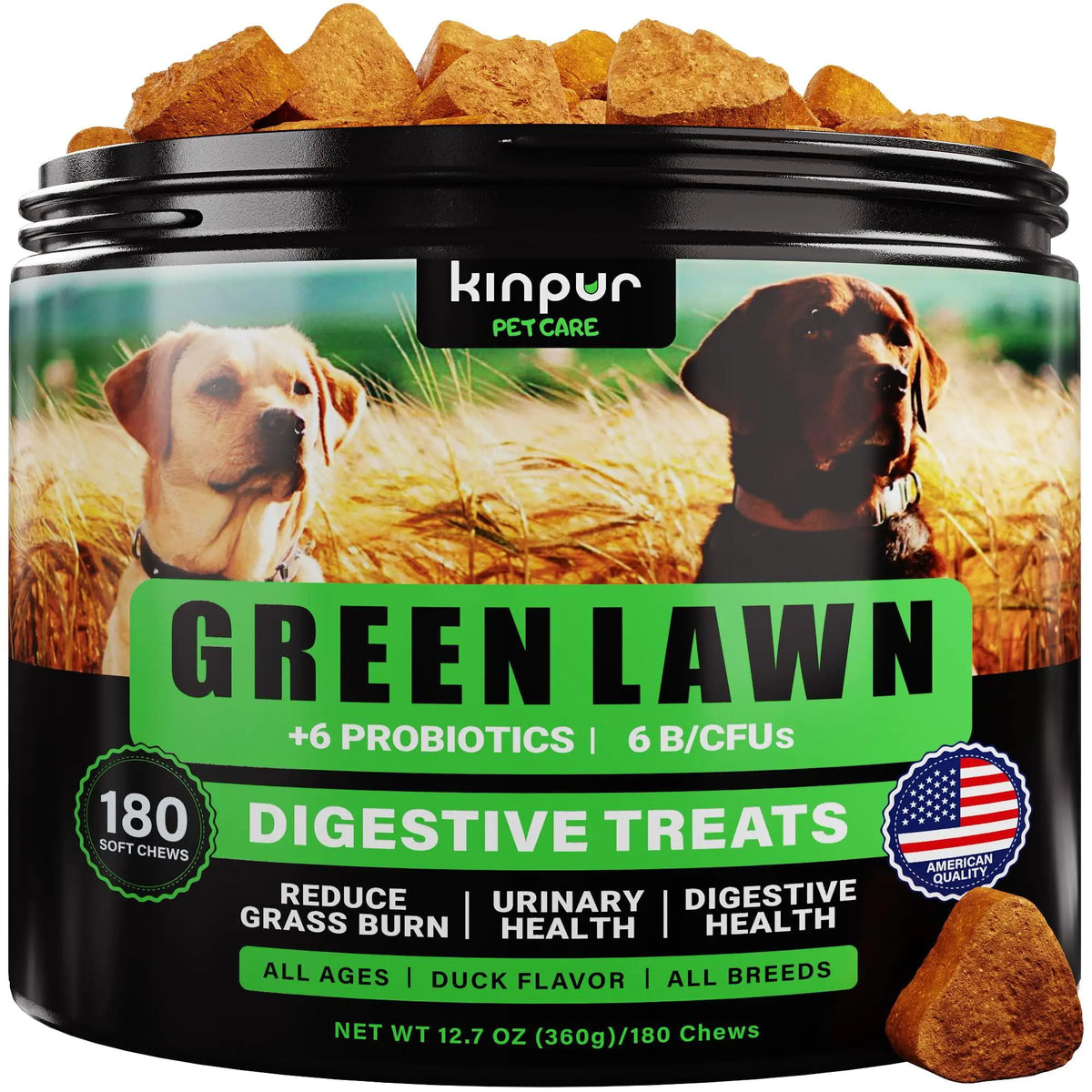 Green Lawn Chews for Dogs – Cranberry ACV &amp; Digestive Enzymes for Urine Health