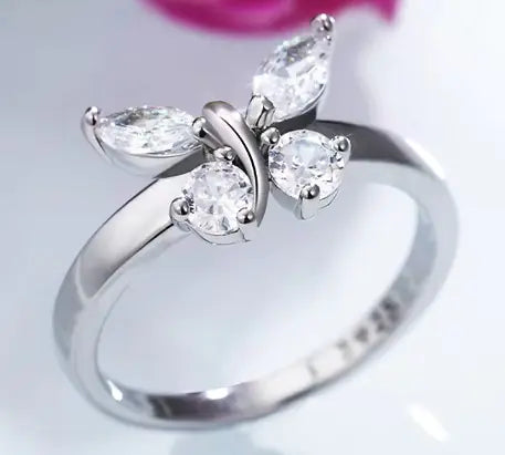 Silver Butterfly Ring for Whimsical Charm