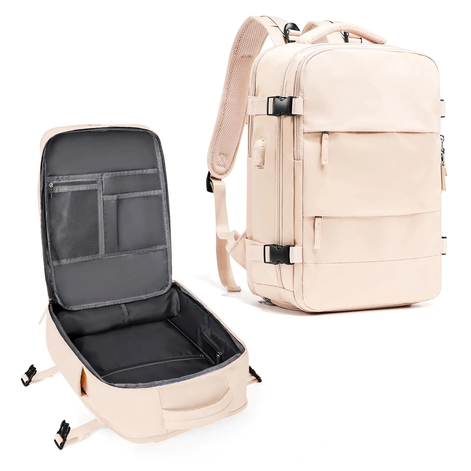 Coowoz Large Waterproof Travel Backpack for Men and Women (Beige)