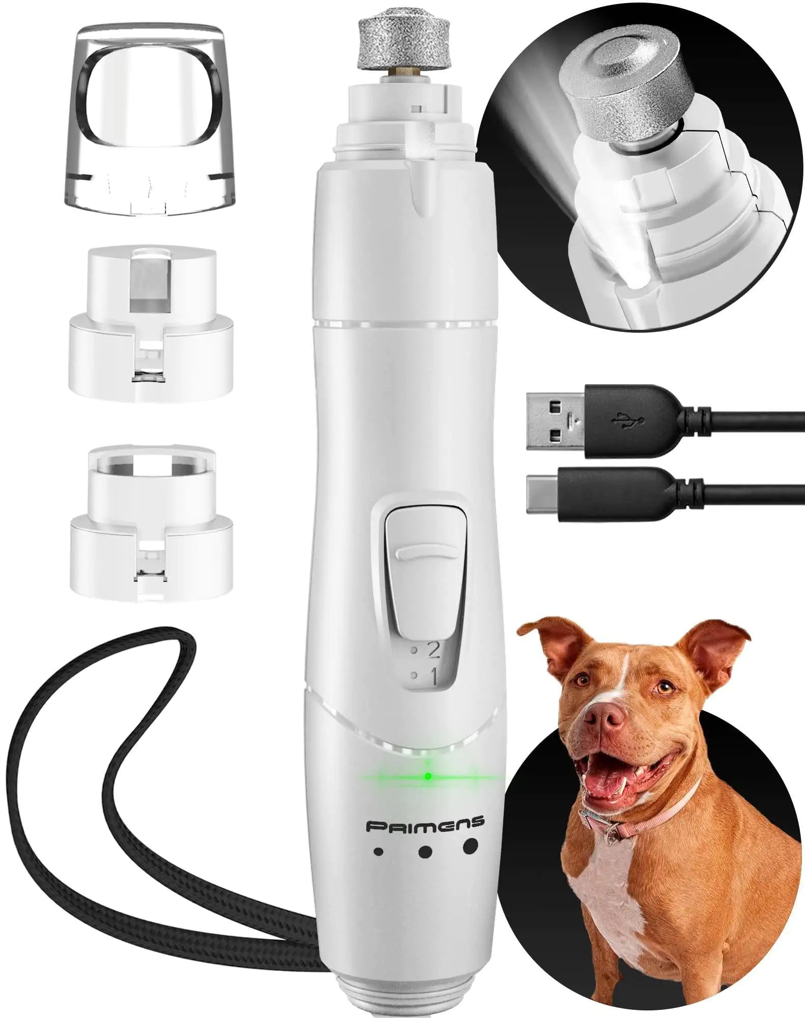 Dog Nail Grinder with LED Light – Rechargeable for All Dog Sizes