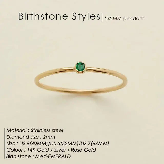 Stainless Steel Birthstone Ring – Personalized Jewelry for Unique Style