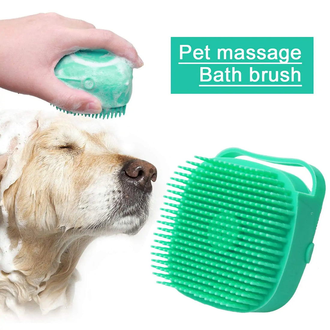 Shampoo Massager Brush for Dogs – Soft Silicone Dog Massage Shampoo Brush