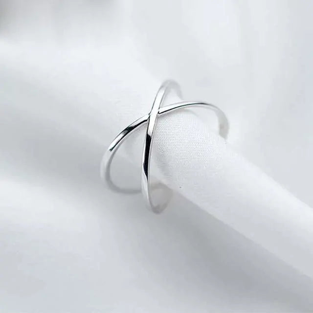 Vintage 925 Sterling Silver Cross Adjustable Ring