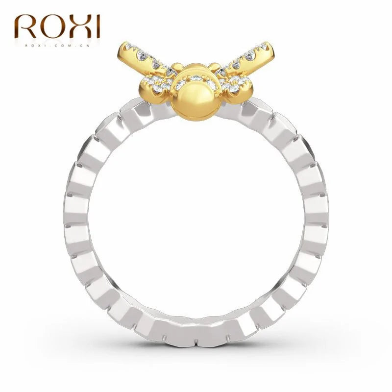 Honeycomb Ring with Accented Bee for Nature Lovers