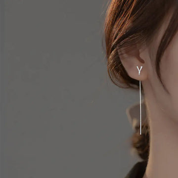 Glossy Alphabet Pendant Earrings – Personalized Drop Earrings Gold for Unique Style