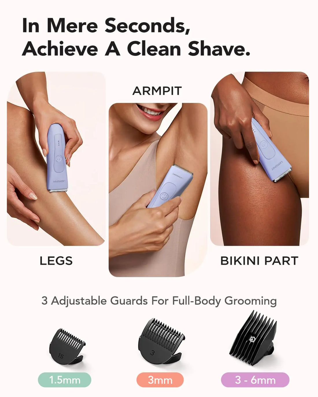 Bikini Trimmer for Women – Electric Body Hair Shaver with Hypoallergenic Blade